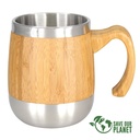 Tazón cervecero de bambú y acero 450 ml Ø 9,5 × 11,1 cm