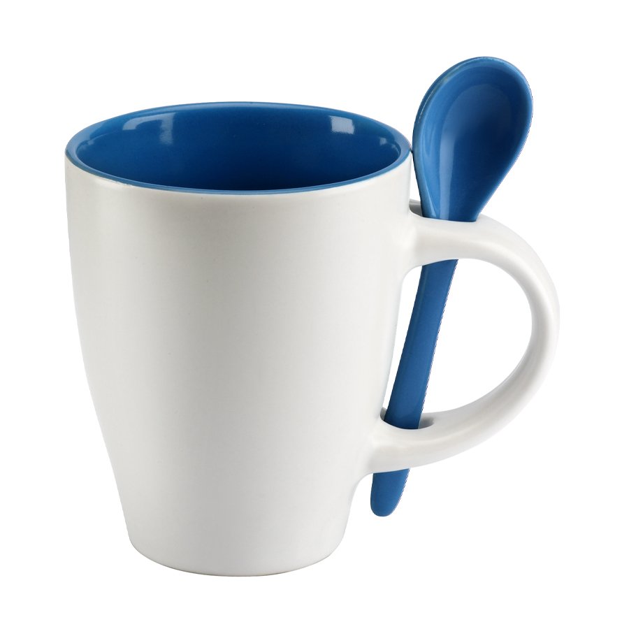 Tazón de cerámica con cuchara 300 ml Ø 8,5 × 10,3 cm