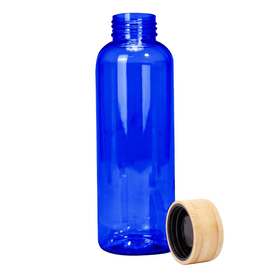 Botella de PET con tapa de bambú 550 ml Ø 6,6 × 20 cm