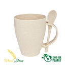 Mug de caña de trigo con cuchara 400 ml