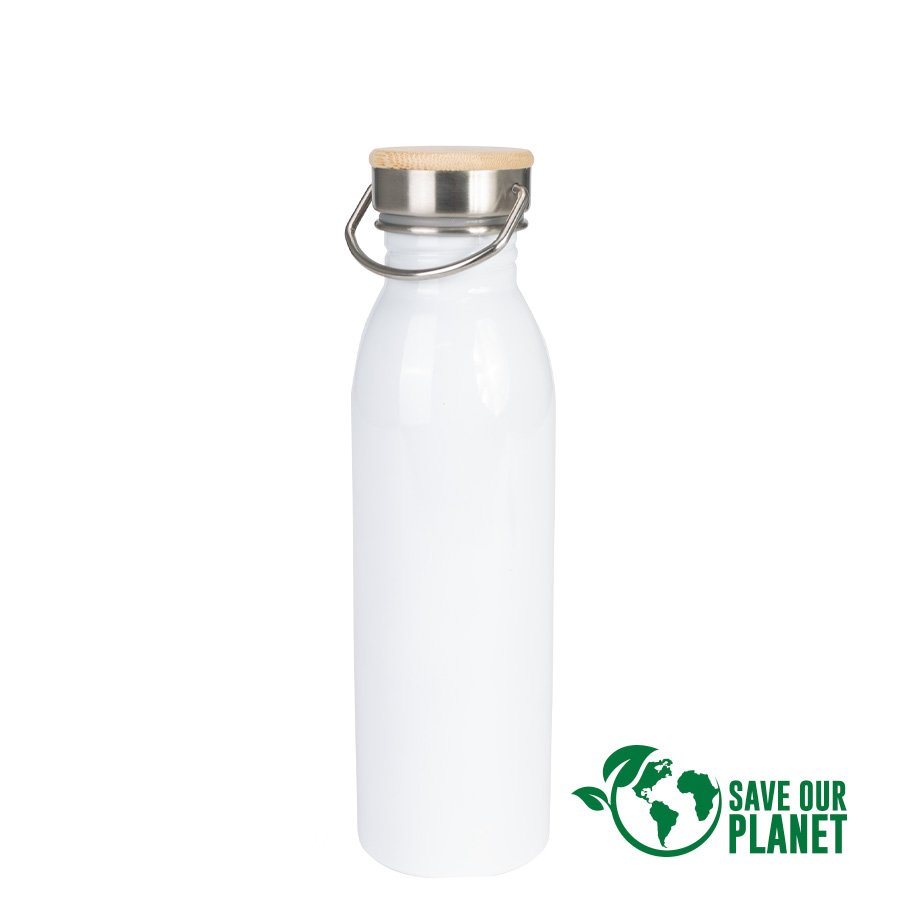 Botella de acero y bambú para sublimar 750 ml Ø 7,1 cm