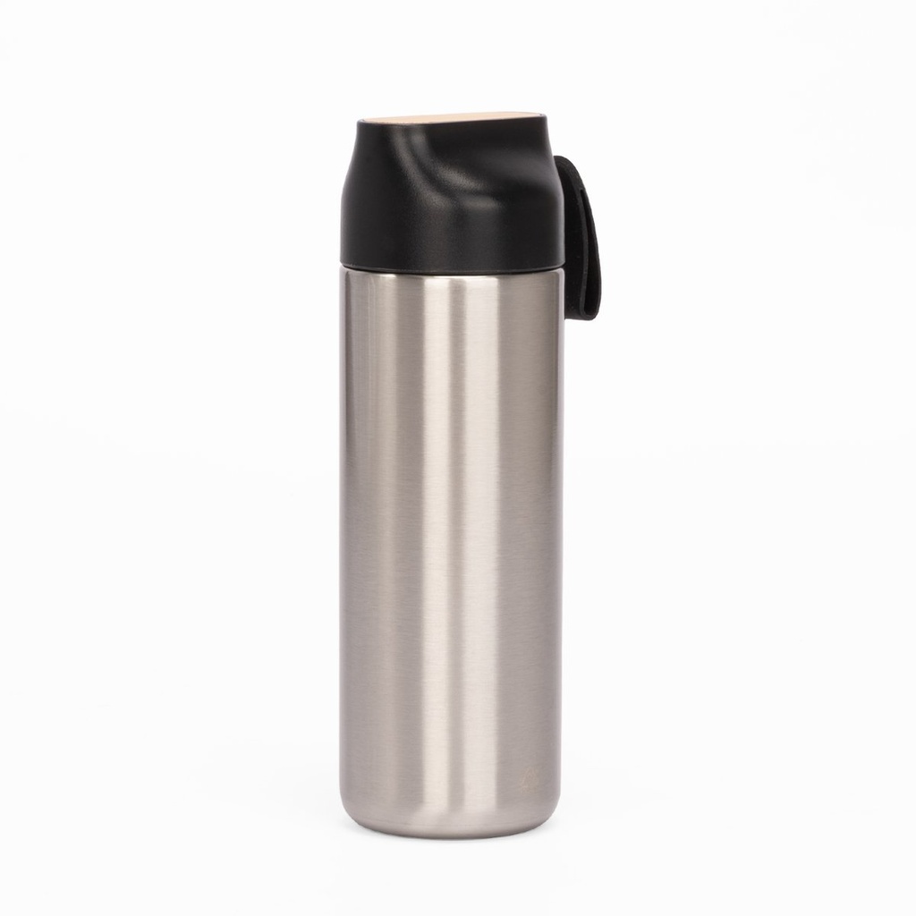 Botella térmica de acero inoxidable y bambú 22,5 × Ø 7,6 cm