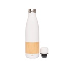 Botella térmica de acero inoxidable y bambú 26,8 × Ø 7,6 cm