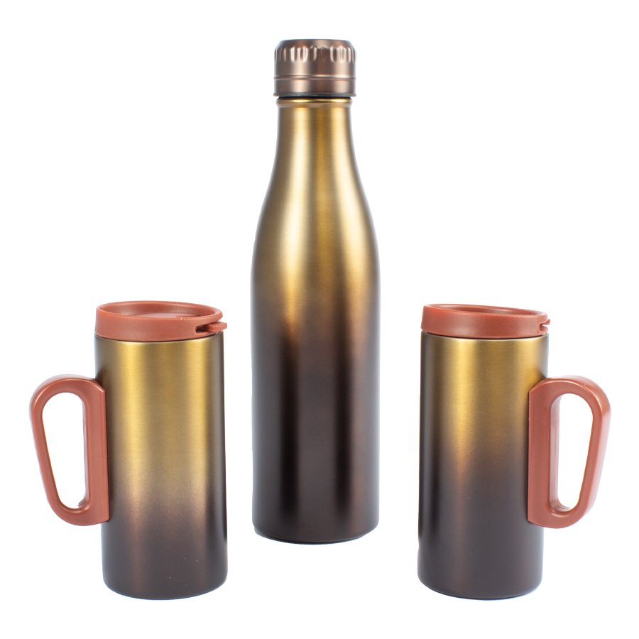 Set de termo con 2 tazones de acero inoxidable
