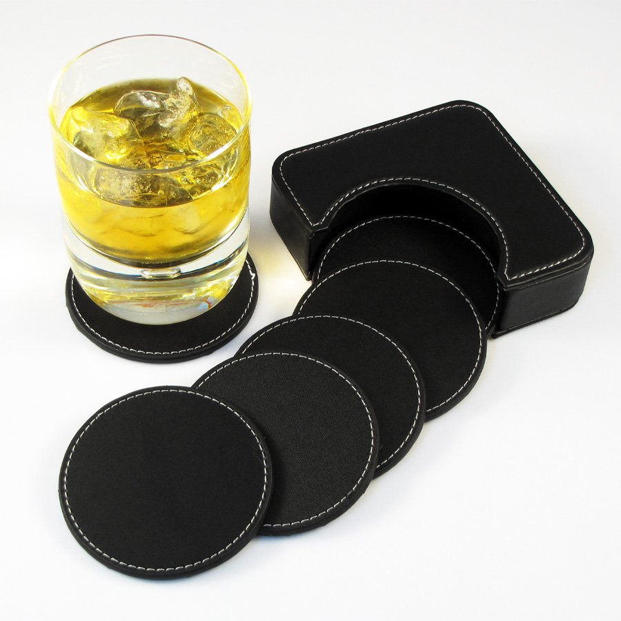 Set de posavasos redondos 12,2 × 12,2 × 3,2 cm