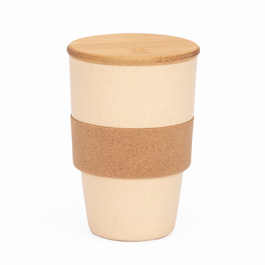 Vaso de bambú y corcho con fibra de trigo 14,2 × Ø 9,4 cm