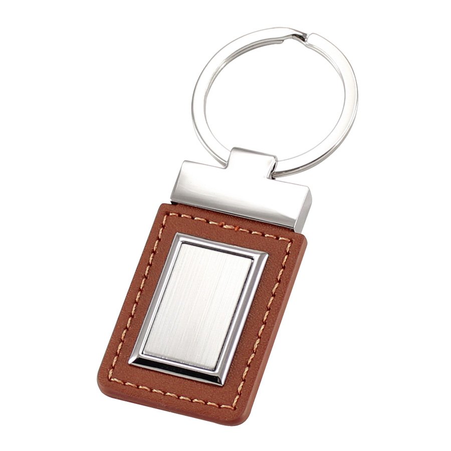 Llavero de metal y cuerina 5,2 × 3,2 × 0,4 cm