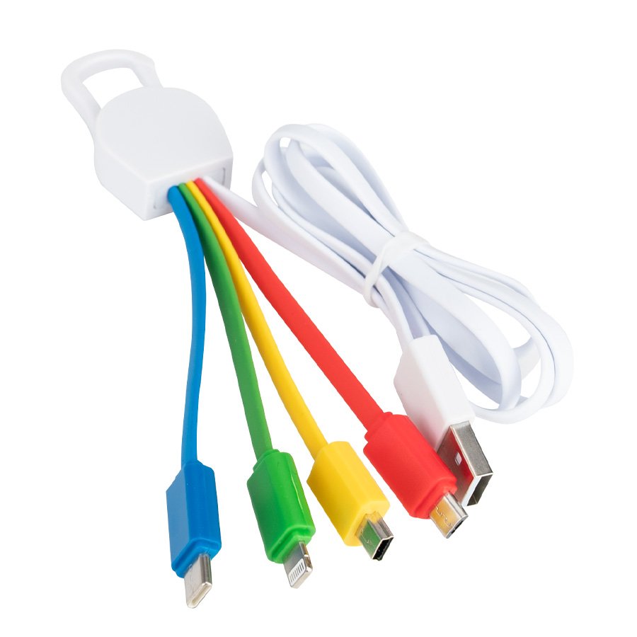 Multicargador 4 en 1 de colores 95 cm
