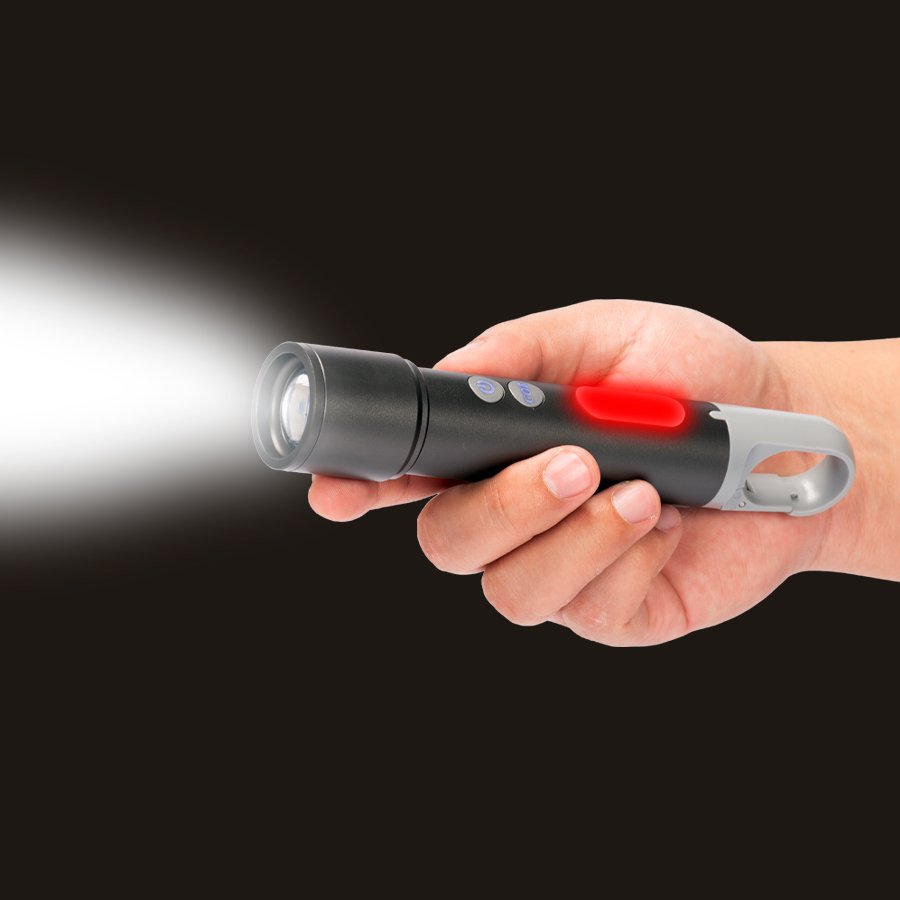 Linterna recargable USB 15 en 1 con gancho Ø 3,3 × 16 cm