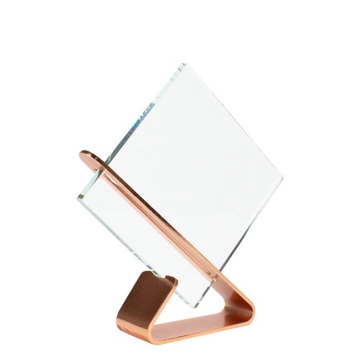 Galvano encobrizado de cristal 18,7 × 17,3 cm