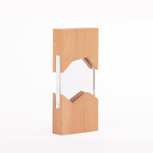 Galvano de madera y cristal 22,5 × 10,1 cm
