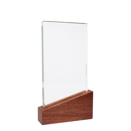 Galvano de madera y cristal 25,5 × 14 cm